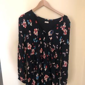 Hollister black floral long sleeve dress.